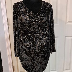 Laura Ashley Black and White Patterned Blouse